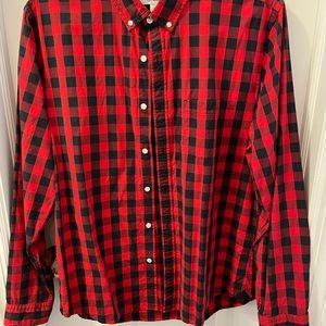 Express Black and Red Buffalo plaid button down